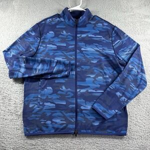 Robert Graham Track Jacket Mens Large Bailout Blue Camo‎ Full Zip Skull Golf